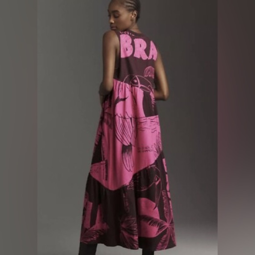 Farm Rio Tiered Graphic Dress